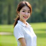 골프장에서 스윙 연습 중인 박선미 씨